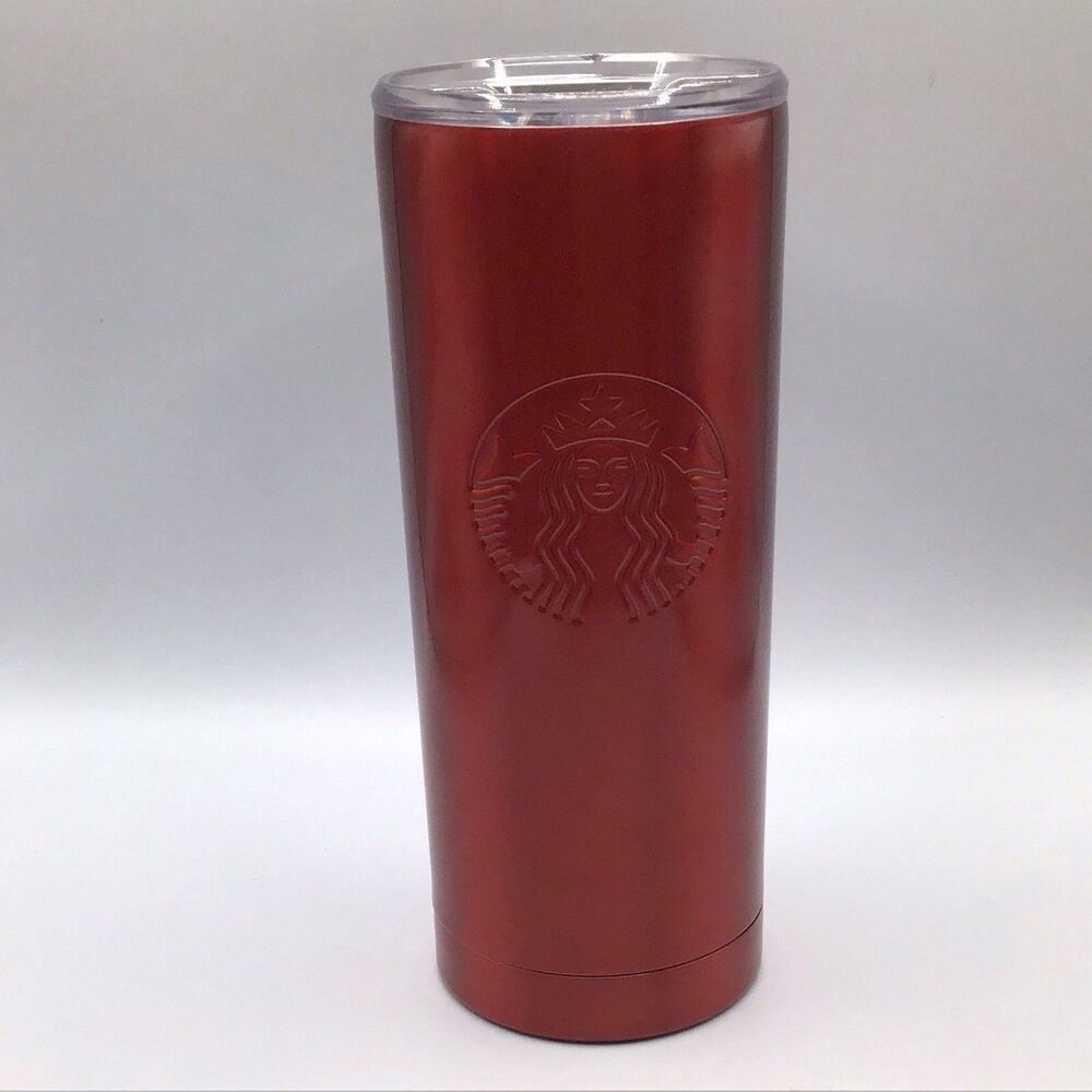 Starbucks 2024 Red Stainless Travel Mug Embossed Siren Mermaid 19oz